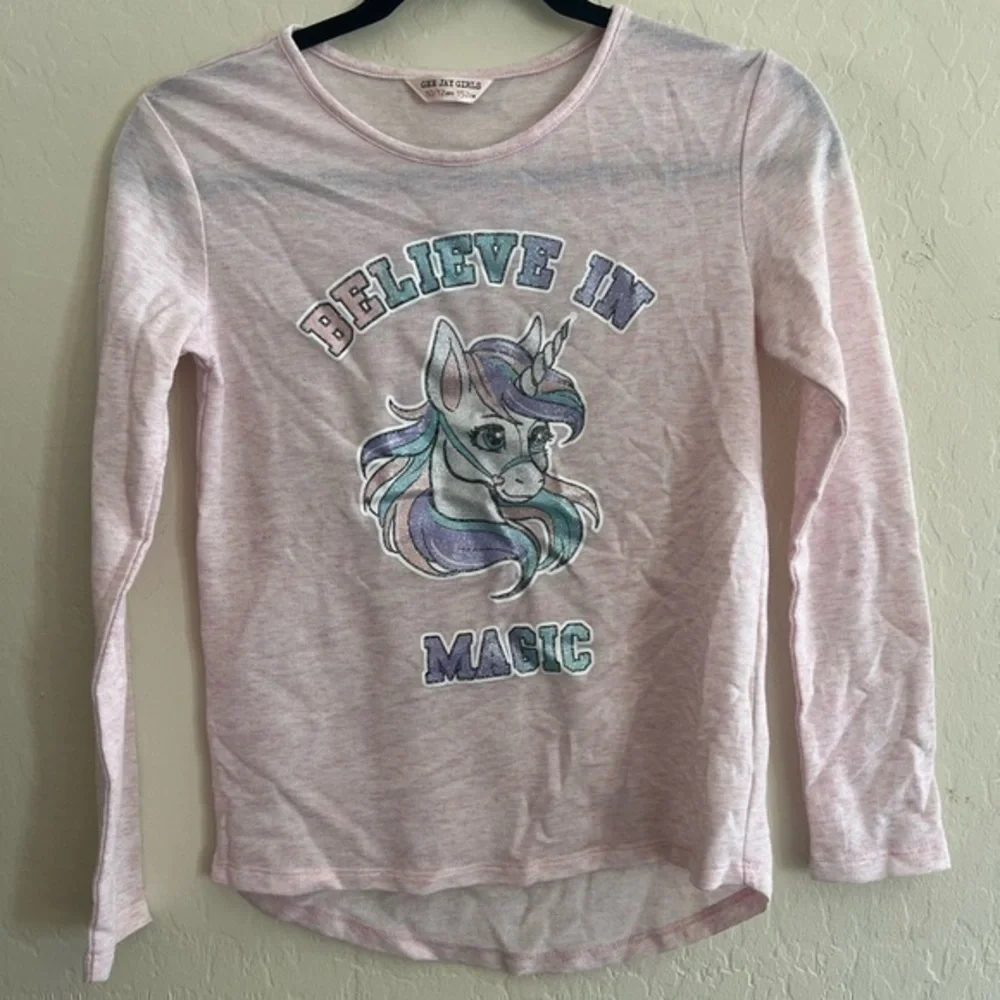 Gee Jay Girls Long Sleeve Pijama Top sz 10/12